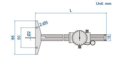 Dial Depth Gages With Round Bar - 1341