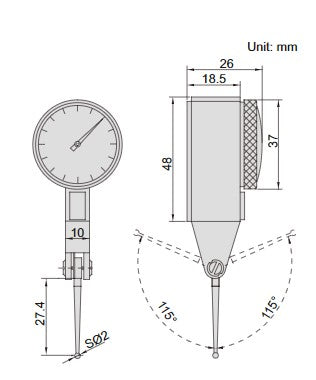 Long Stylus Dial Indicator Indicator - 2383