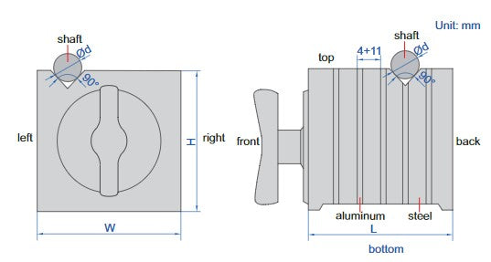 Magnetic Square With V Groove - 6539