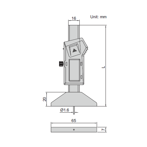 Mini Digital Depth Gauge  With Round Bar - 1140