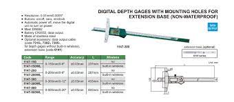 Digital Depth Gages With Mounting Holes For Extension Base (Non-Waterproof) - 1147