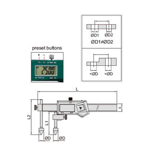 Digital Offset Centerline caliper - 1192