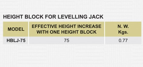 Height Block For Levelling Jack : HBLJ