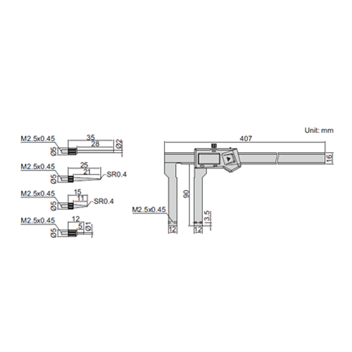 Digital Caliper With Interchangeable Points -  1530