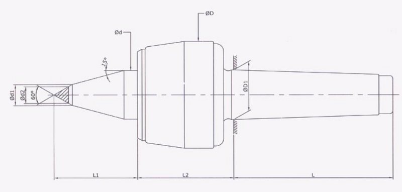 Revolving Center : Heavy Duty - R Model (CNC , Extended Point , Carbide Tipped)