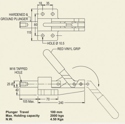 Push / Pull Action Toggle Clamp -   Heavy Duty : PATC