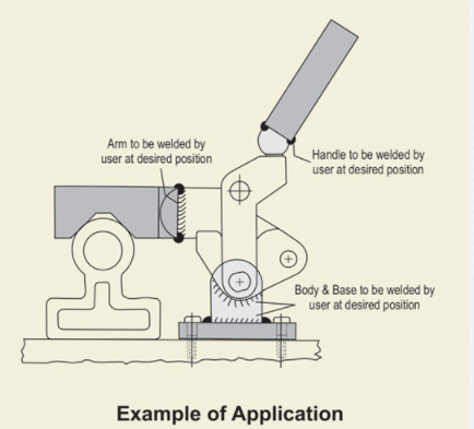 Heavy Duty Weldable Toggle Clamp - Modular Design : WTC