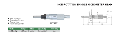 Non-rotating Spindle Micrometer Head - 6377