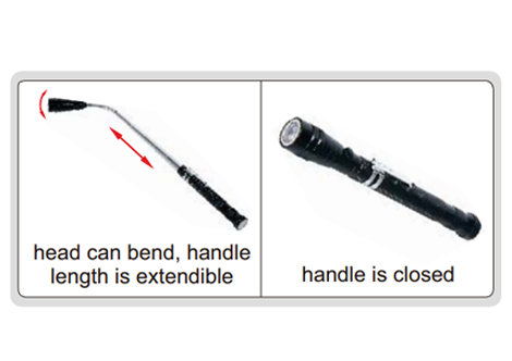 Telescoping Magnetic Pick-up and Led Flashlight - 7163