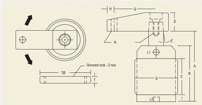 HST Series : Low Oil Pressure, Hydraulic , Threaded  Version Swing Clamp - Double Acting, 20-70 kg/cm2 Inlet Oil Pressure