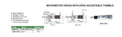 Micrometer Heads With Zero Adjustable Thimble - 6384