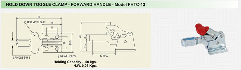 Hold Down Toggle Clamp - Forward Handle : FHTC