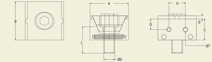 Wedge Clamps - TWC - P Series - Plain Hardened Jaws With Tapped Holes : TWC